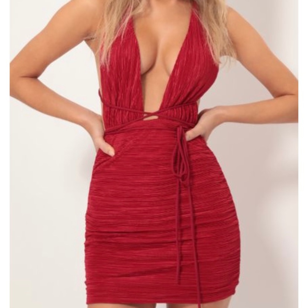 Lucy in The Sky Plunging Red Dress